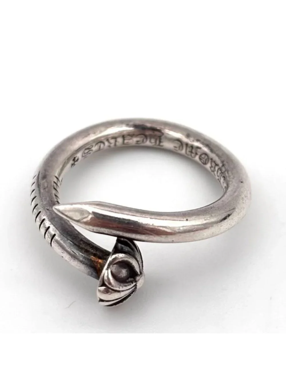 Chrome Hearts Nail Cross Ball Ring 925 Sterling Silver